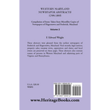 Western Maryland Newspaper Abstracts, Volume 2: 1799-1805 back cover