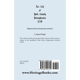 Tax List of York County, Pennsylvania, 1779 back cover