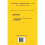 Anne Arundel County, Maryland Church Records of the 17th and 18th Centuries back cover