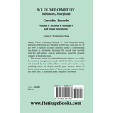 Mt. Olivet Cemetery, Baltimore, Maryland, Caretaker Records, Volume 3: Sections K through S and Single Interments back cover