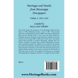 Marriages and Deaths from Mississippi Newspapers, Volume 2: 1801-1850 back cover