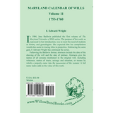 Maryland Calendar of Wills, Volume 11: 1753-1760 back cover