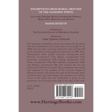 Inscriptions from Burial Grounds of the Nashaway Towns back cover