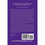 Genealogical Abstracts of Wood County, Texas, Newspapers Before 1920 back cover