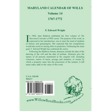 Maryland Calendar of Wills, Volume 14: 1767-1772 back cover