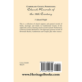 Cumberland County, Pennsylvania, Church Records of the 18th Century back cover