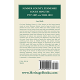 Sumner County, Tennessee, Court Minutes, 1787-1805 and 1808-1810 back cover