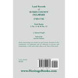 Land Records of Sussex County, Delaware, 1769-1782 back cover