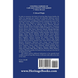 Colonial Families of Cape May, New Jersey, Revised 2nd Edition back cover