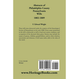 Abstracts of Philadelphia County, Pennsylvania Wills, 1802-1809 back cover