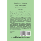 Rhea County, Tennessee Circuit Court Minutes, September 1815-March 1836 back cover