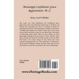 Mississippi Confederate Grave Registrations, M-Z back cover