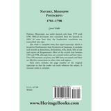 Natchez Postscripts, 1781-1798 back cover