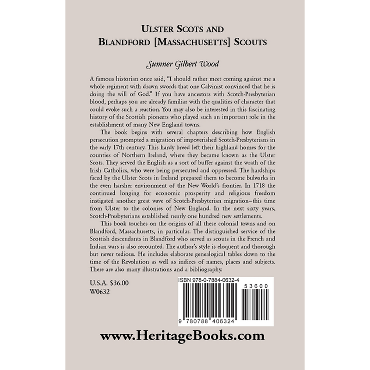 Ulster Scots and Blandford [Massachusetts] Scouts back cover
