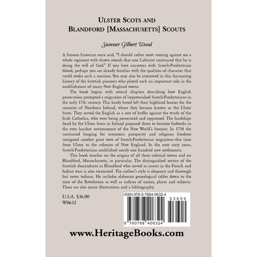 Ulster Scots and Blandford [Massachusetts] Scouts back cover