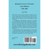 Robertson County, Tennessee Court Minutes, 1796-1807 back cover