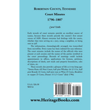 Robertson County, Tennessee Court Minutes, 1796-1807 back cover
