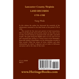 Lancaster County, Virginia Land Records, 1770-1782 back cover