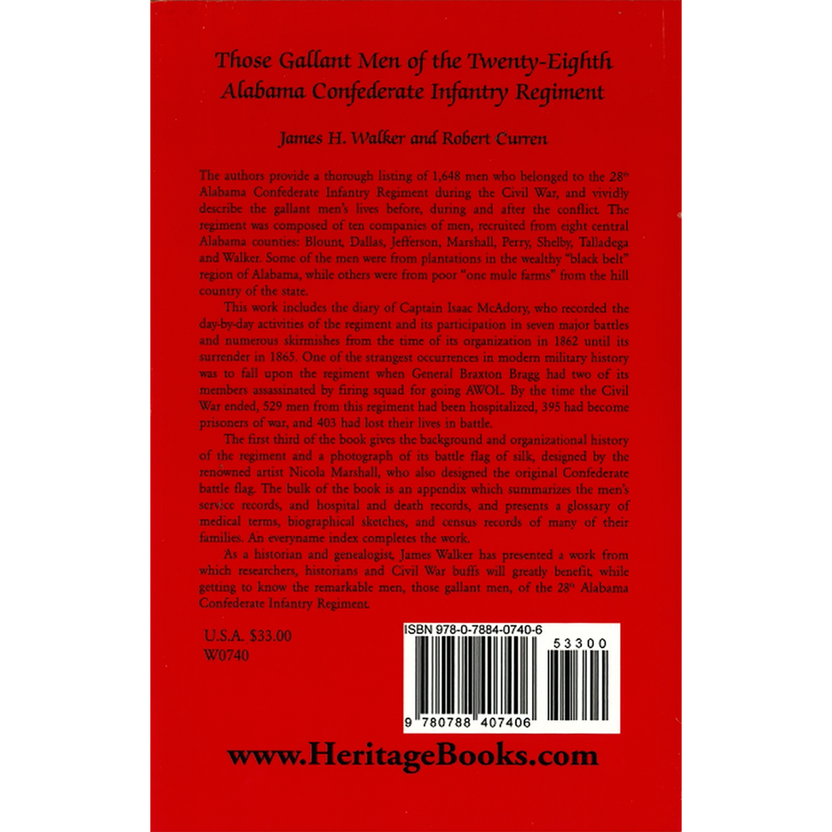 Those Gallant Men of the Twenty-Eighth Alabama Confederate Infantry Regiment back cover