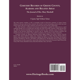 Cemetery Records of Greene County, Alabama, and Related Areas back cover