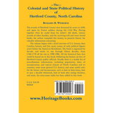 Colonial and State Political History of Hertford County, North Carolina back cover