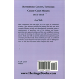 Rutherford County, Tennessee Court Minutes, 1811-1815 back cover