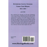 Rutherford County, Tennessee Court Minutes, 1811-1815 back cover