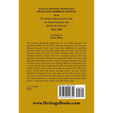 Associate Reformed Presbyterian Death and Marriage Notices, Volume I: 1843-1863 back cover