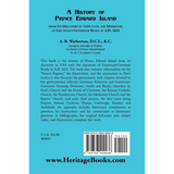 A History of Prince Edward Island [Canada] back cover