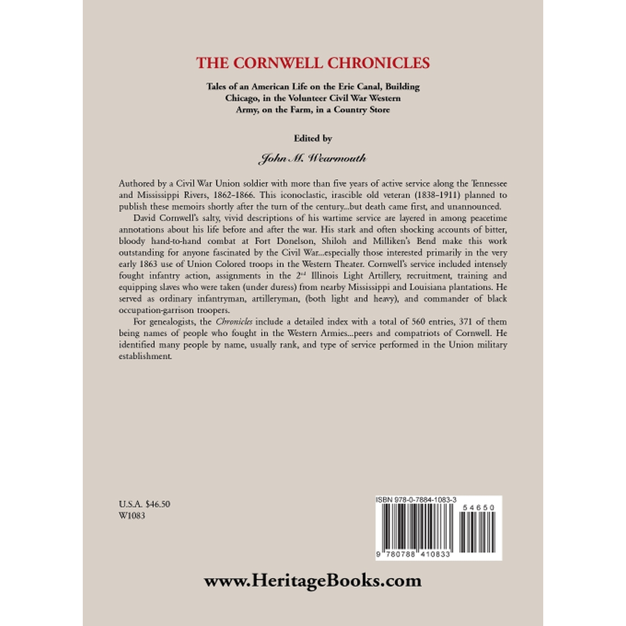 back cover of The Cornwell Chronicles: Tales of an American Life on the Erie Canal