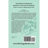 The Woodville Republican: Mississippi's Oldest Existing Newspaper, Volume 6: January 5, 1884-December 26, 1891 back cover