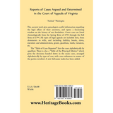 Reports of Cases Argued and Determined in the Court of Appeals of Virginia back cover