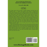Associate Reformed Presbyterian Death and Marriage Notices, Volume II: 1866-1888 back cover