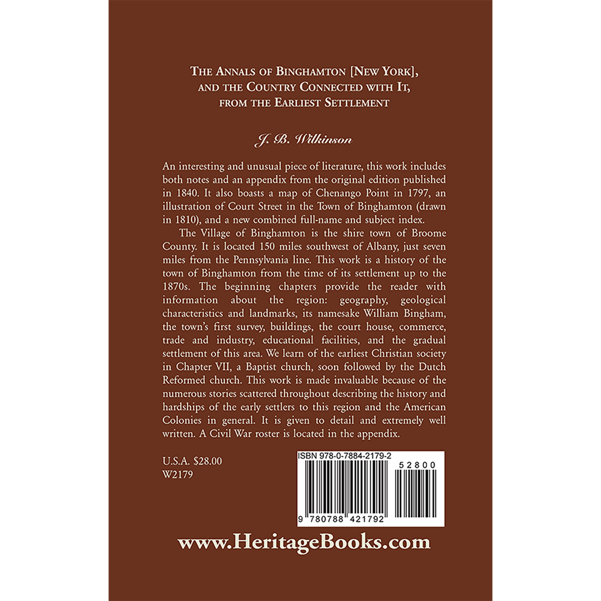 The Annals of Binghamton [New York], and the Country Connected with it, From the Earliest Settlement back cover
