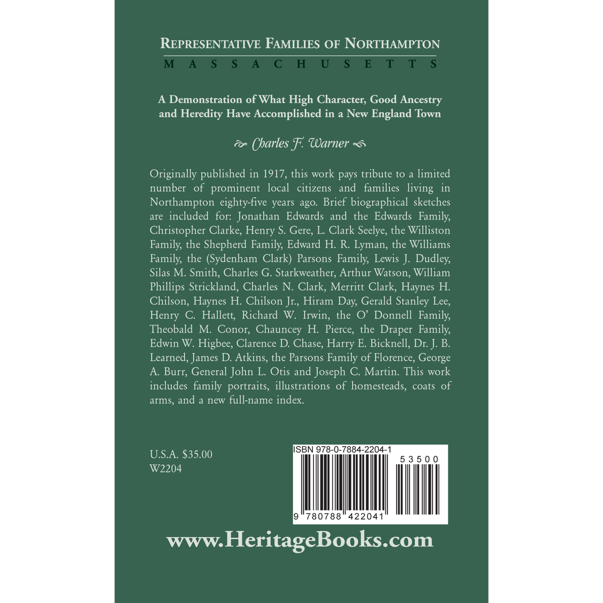 Representative Families of Northampton, [Massachusetts] back cover