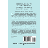 Edgefield County, South Carolina Probate Records, Boxes 1-3, Packages 1-106 back cover