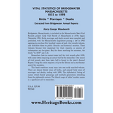 Vital Statistics of Bridgewater, Massachusetts back cover
