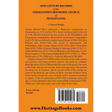 18th Century Records of the Germantown Reformed Church of Pennsylvania back cover