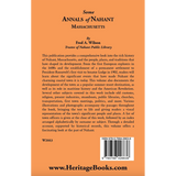 Some Annals of Nahant, Massachusetts back cover