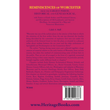 Reminiscences of Worcester, From the Earliest Period, Historical and Genealogical back cover