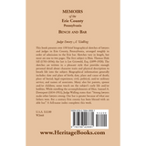 Memoirs of the Erie County, Pennsylvania Bench and Bar back cover