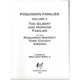Poquoson Families, Volume V: The Gilbert and Hopkins Families of the Poquoson District, York County, Virginia [cloth] back cover