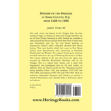 History of the Oranges in Essex County, New Jersey from 1666 to 1806 back cover