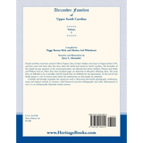 Alexander Families of Upper South Carolina volume 1 back cover