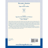 Alexander Families of Upper South Carolina volume 3 back cover