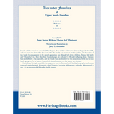 Alexander Families of Upper South Carolina volume 3 back cover
