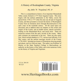 A History of Rockingham County, Virginia back cover