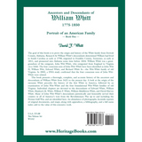Ancestors and Descendants of William Whitt, (1775-1850), Portrait of an American Family volume 1 back cover