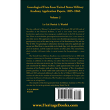 Genealogical Data from United States Military Academy Application Papers, 1805-1866, Volume 2 back cover