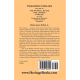 Poquoson Families, Volume VI: The Patrick, Evans and Lawsons Families of the Poquoson District, York County, Virginia [paper] back cover